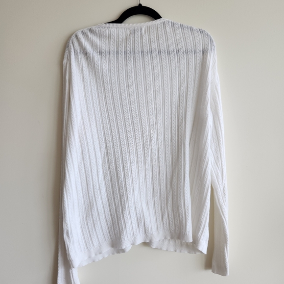 Vintage white cableknit button-up cardigan - Picture 3 of 5